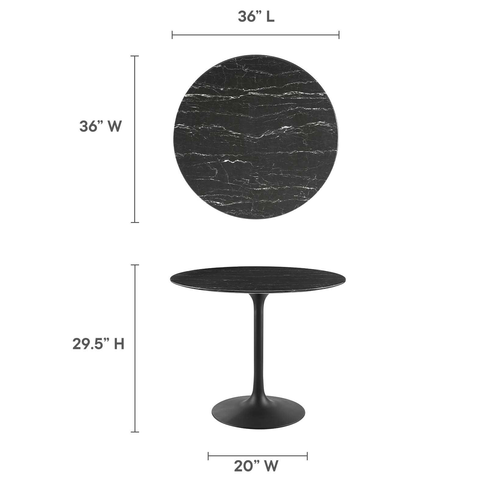 Lippa 36" Round Artificial Marble Dining Table, EEI-4868 FredCo