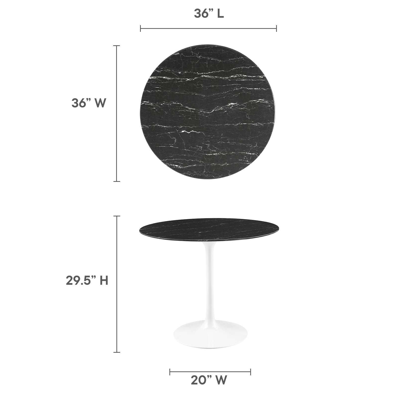 Lippa 36" Round Artificial Marble Dining Table, EEI-5168 FredCo
