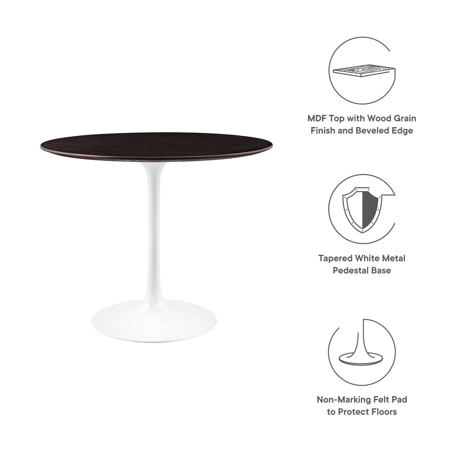 Lippa 36" Round Dining Table, EEI-5157 FredCo