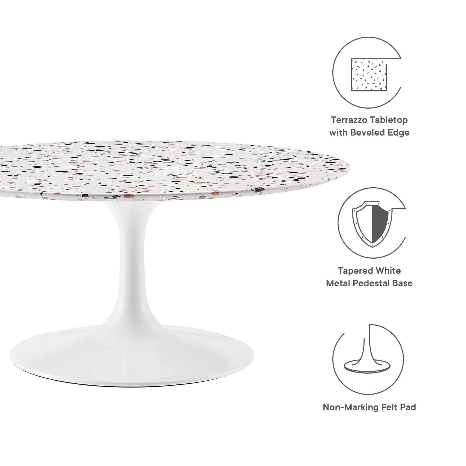 Lippa 36" Round Terrazzo Coffee Table, EEI-5719 FredCo