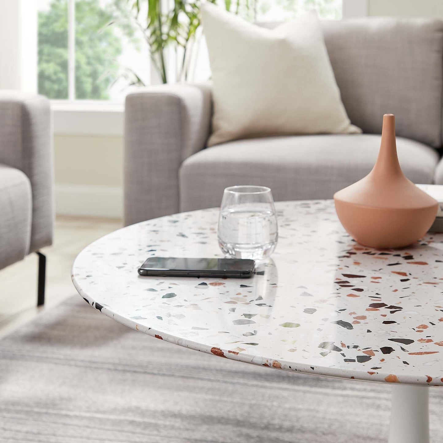 Lippa 36" Round Terrazzo Coffee Table, EEI-5719 FredCo
