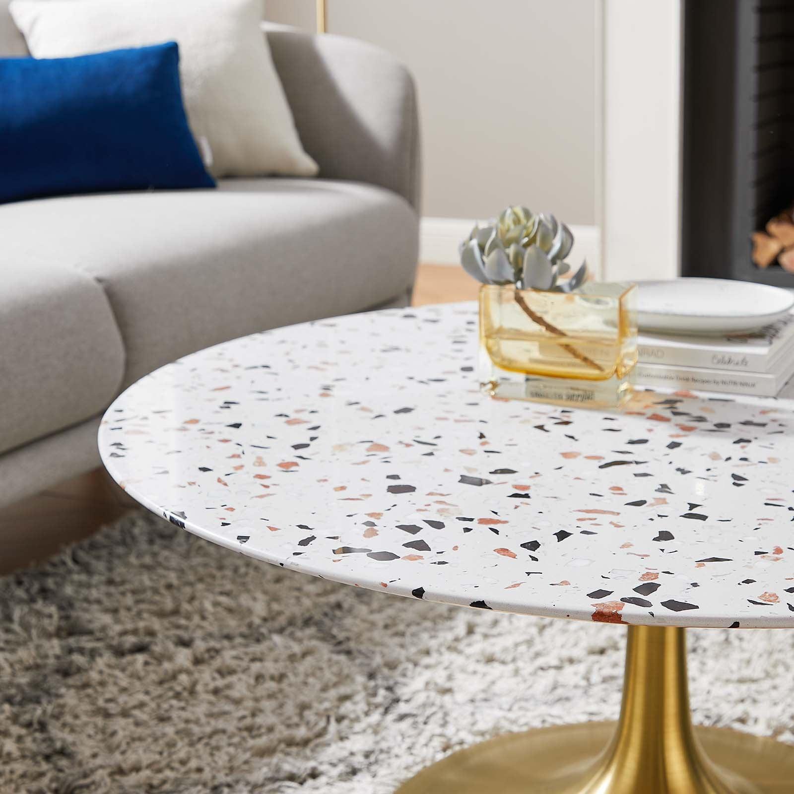 Lippa 36" Round Terrazzo Coffee Table, EEI-5720 FredCo