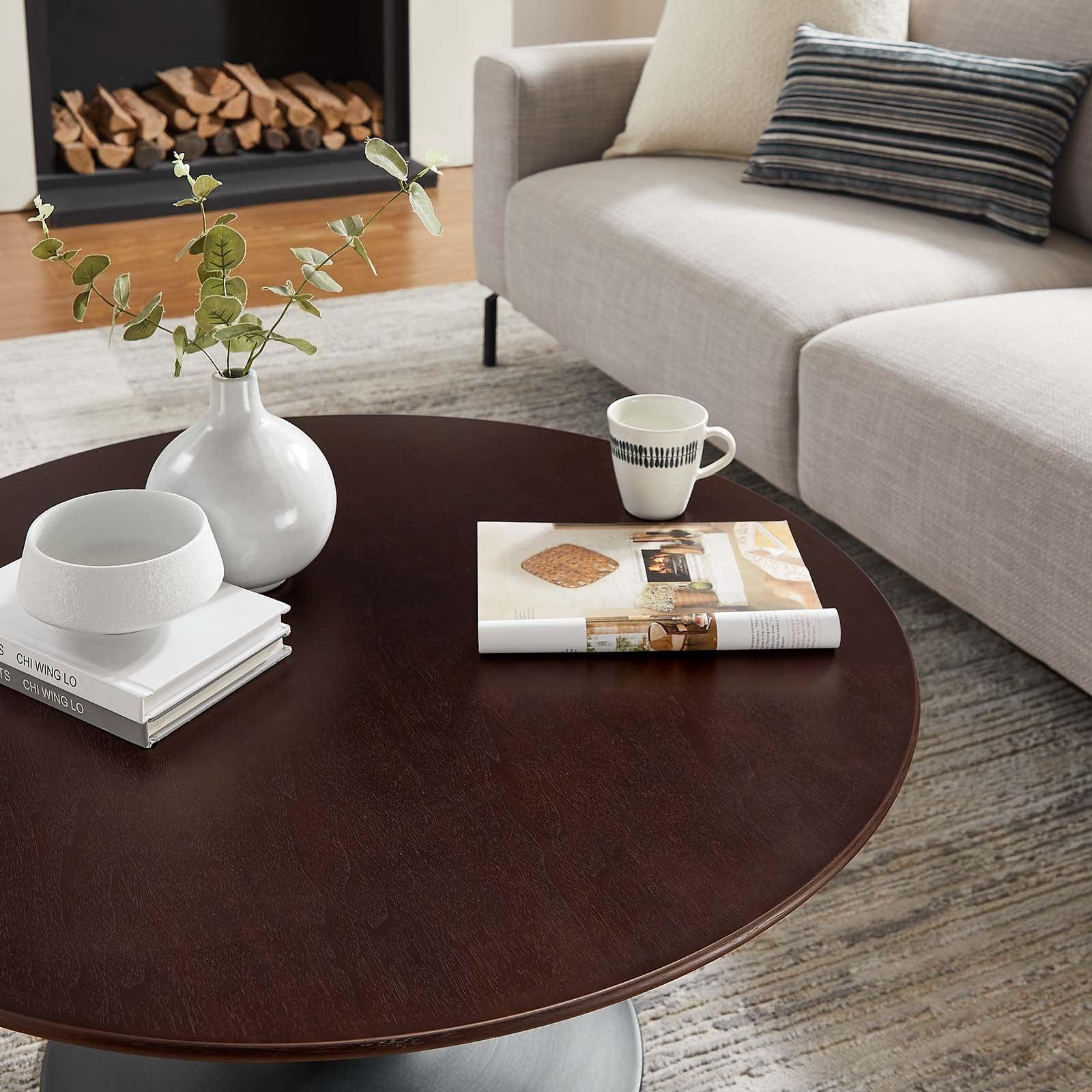 Lippa 36" Round Wood Coffee Table, EEI-4882 FredCo