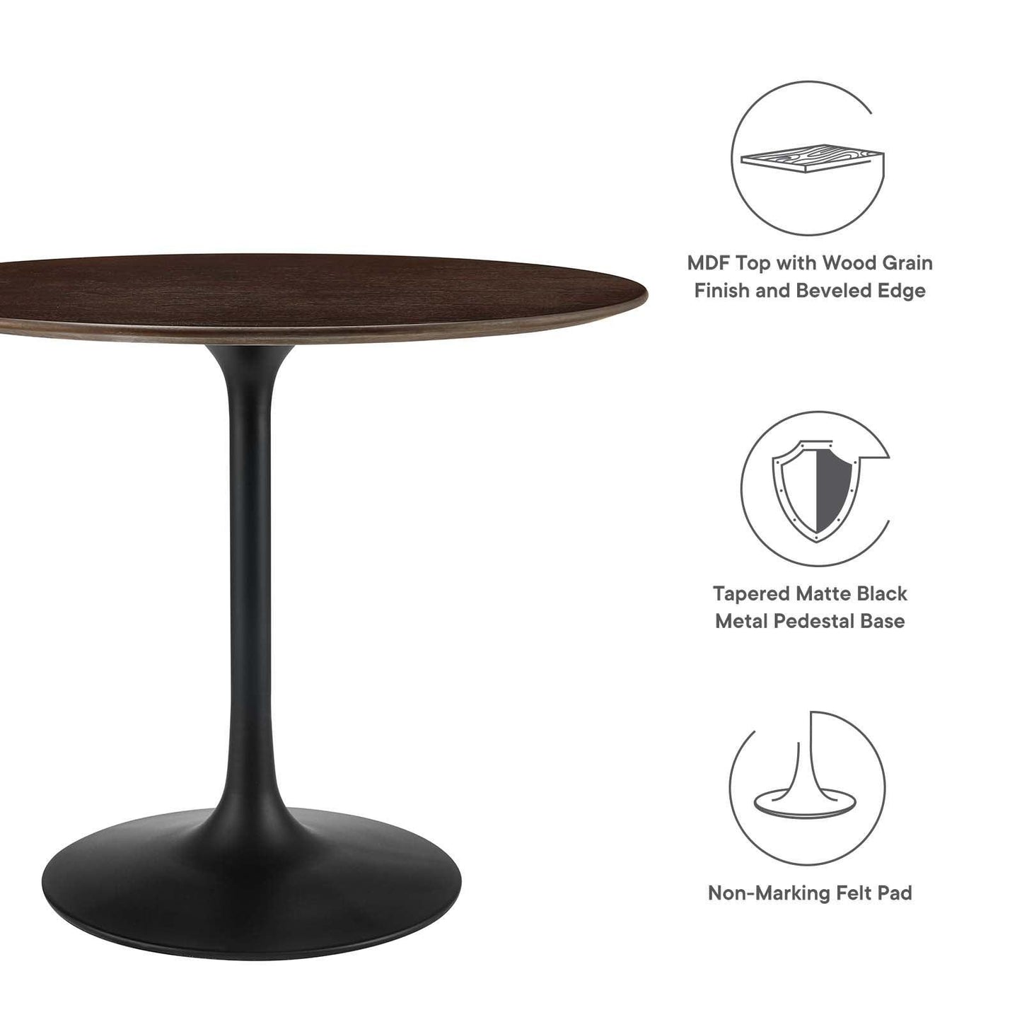 Lippa 36" Round Wood Dining Table, EEI-4862 FredCo