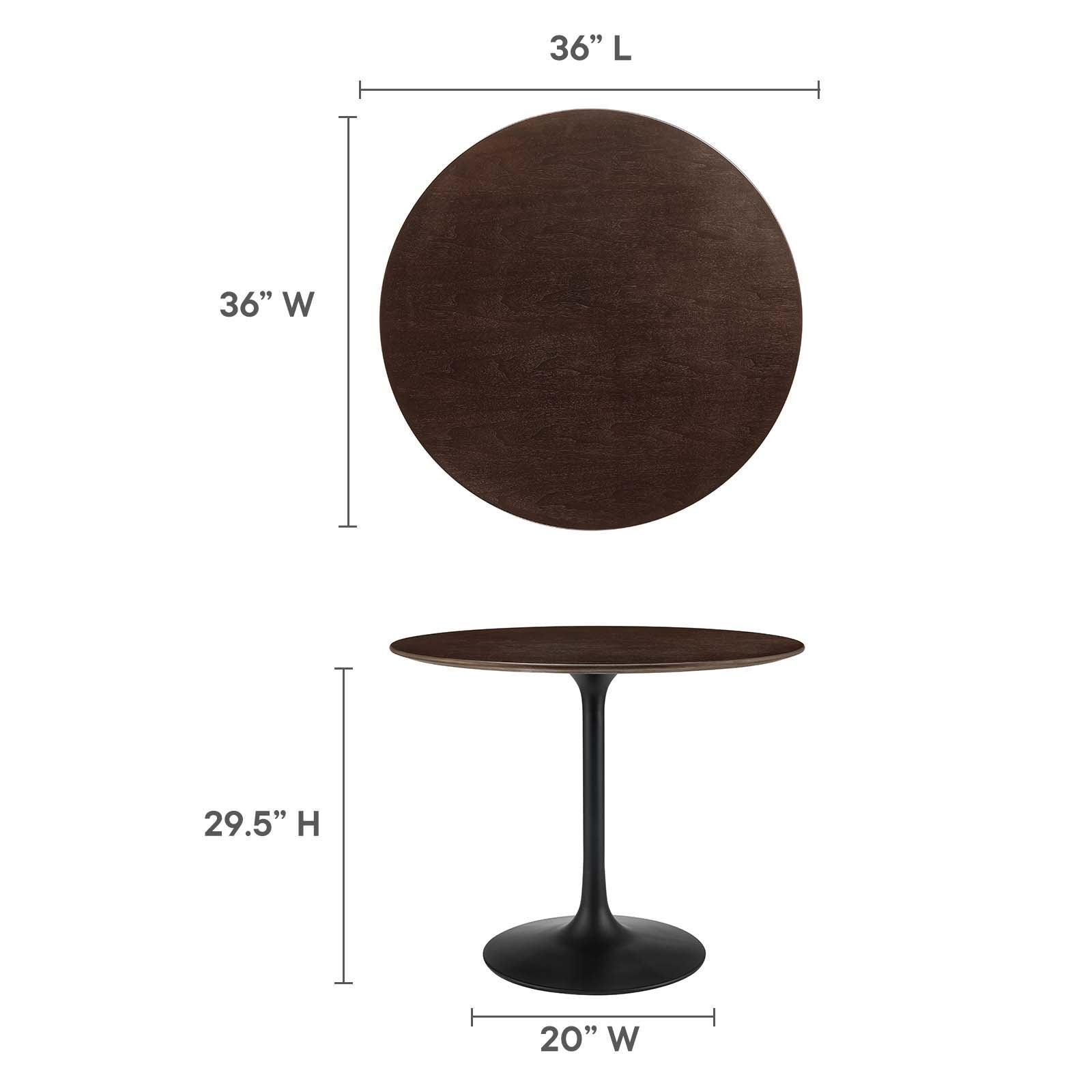 Lippa 36" Round Wood Dining Table, EEI-4862 FredCo