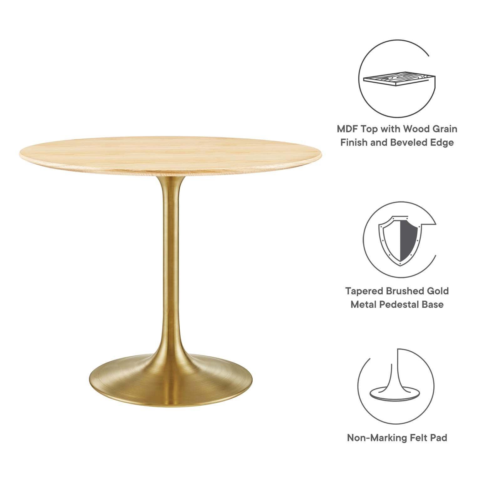 Lippa 36" Round Wood Dining Table, EEI-5215 FredCo