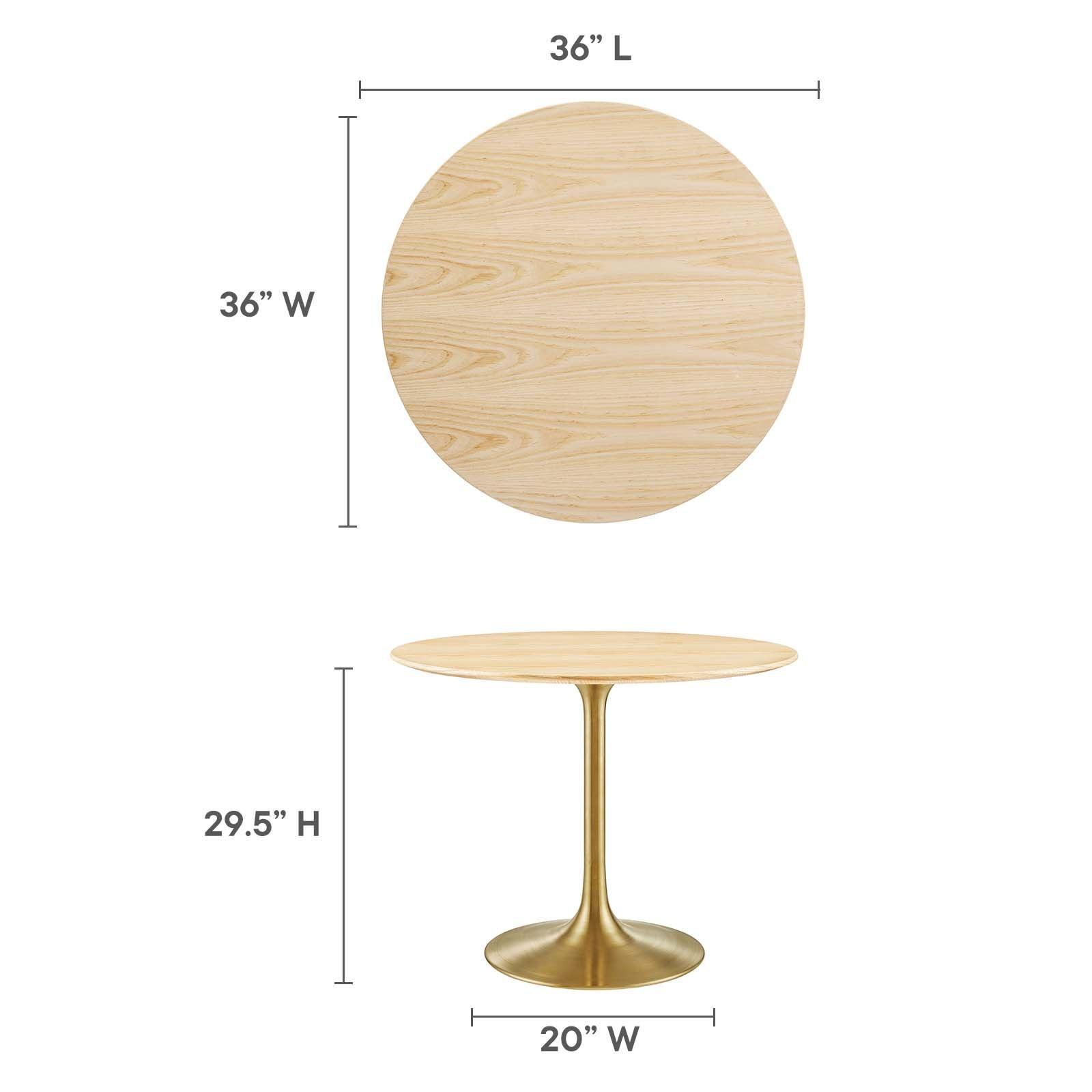 Lippa 36" Round Wood Dining Table, EEI-5215 FredCo