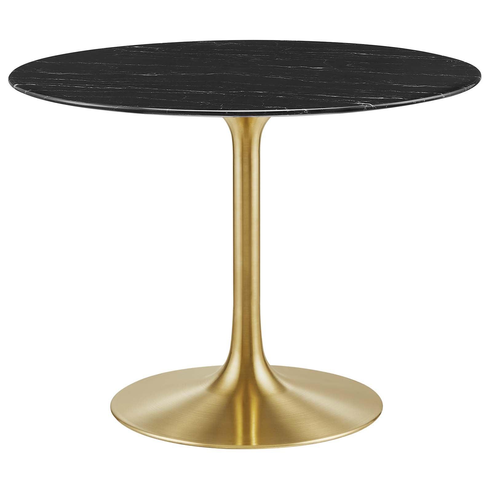 Lippa 40" Round Artificial Marble Dining Table, EEI-5238 FredCo