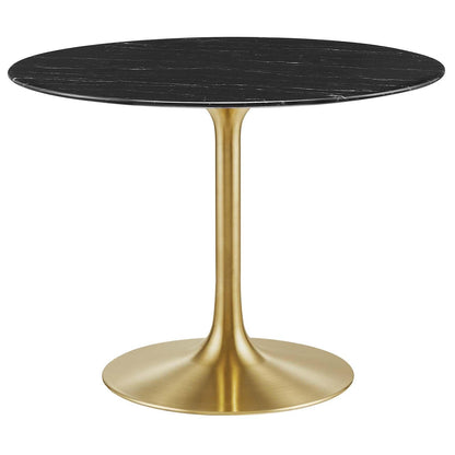 Lippa 40" Round Artificial Marble Dining Table, EEI-5238 FredCo