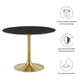 Lippa 40" Round Artificial Marble Dining Table, EEI-5238 FredCo