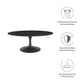 Lippa 42" Oval Artificial Marble Coffee Table, EEI-4885 FredCo