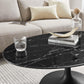 Lippa 42" Oval Artificial Marble Coffee Table, EEI-4885 FredCo