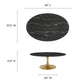 Lippa 42" Oval Artificial Marble Coffee Table, EEI-5522 FredCo