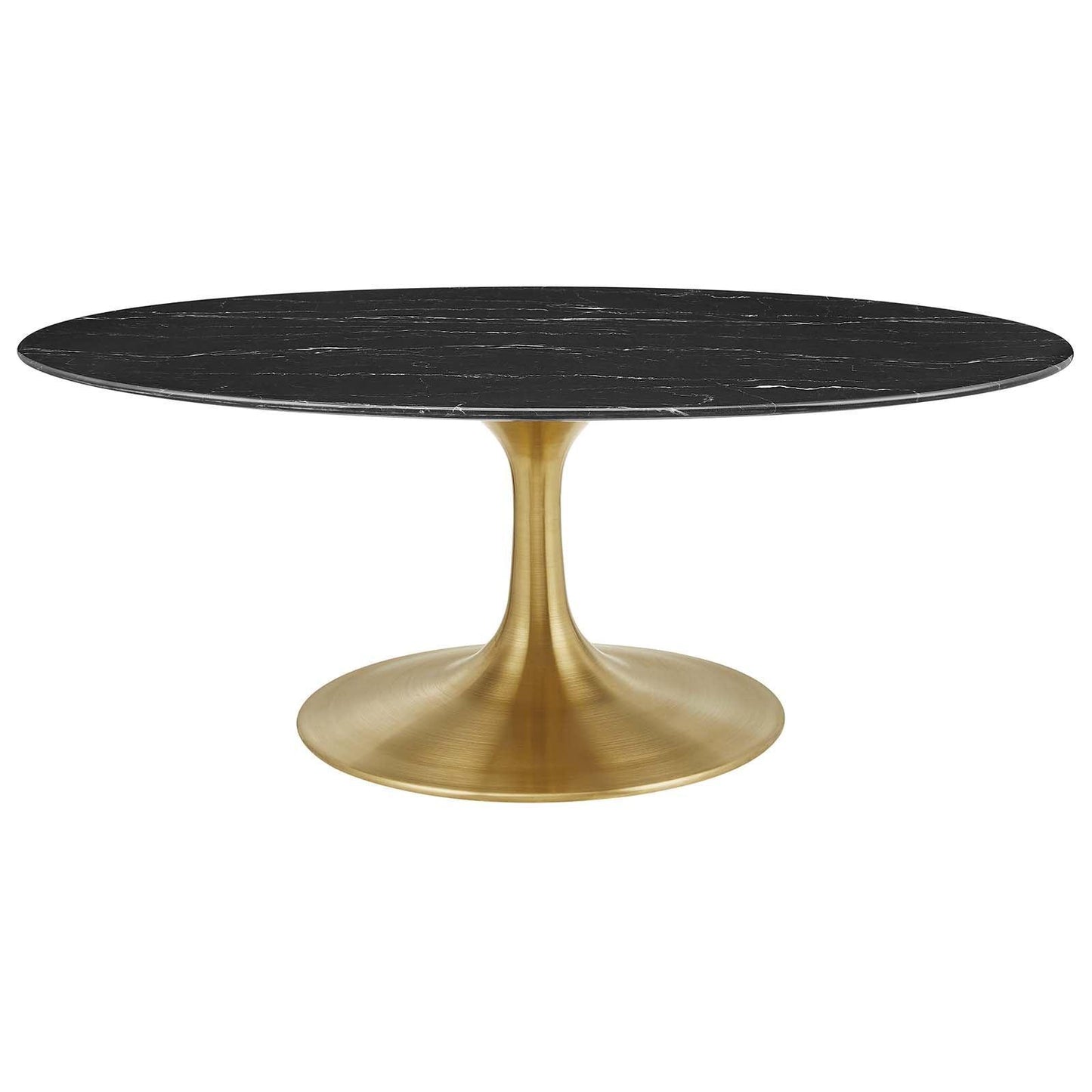 Lippa 42" Oval Artificial Marble Coffee Table, EEI-5522 FredCo