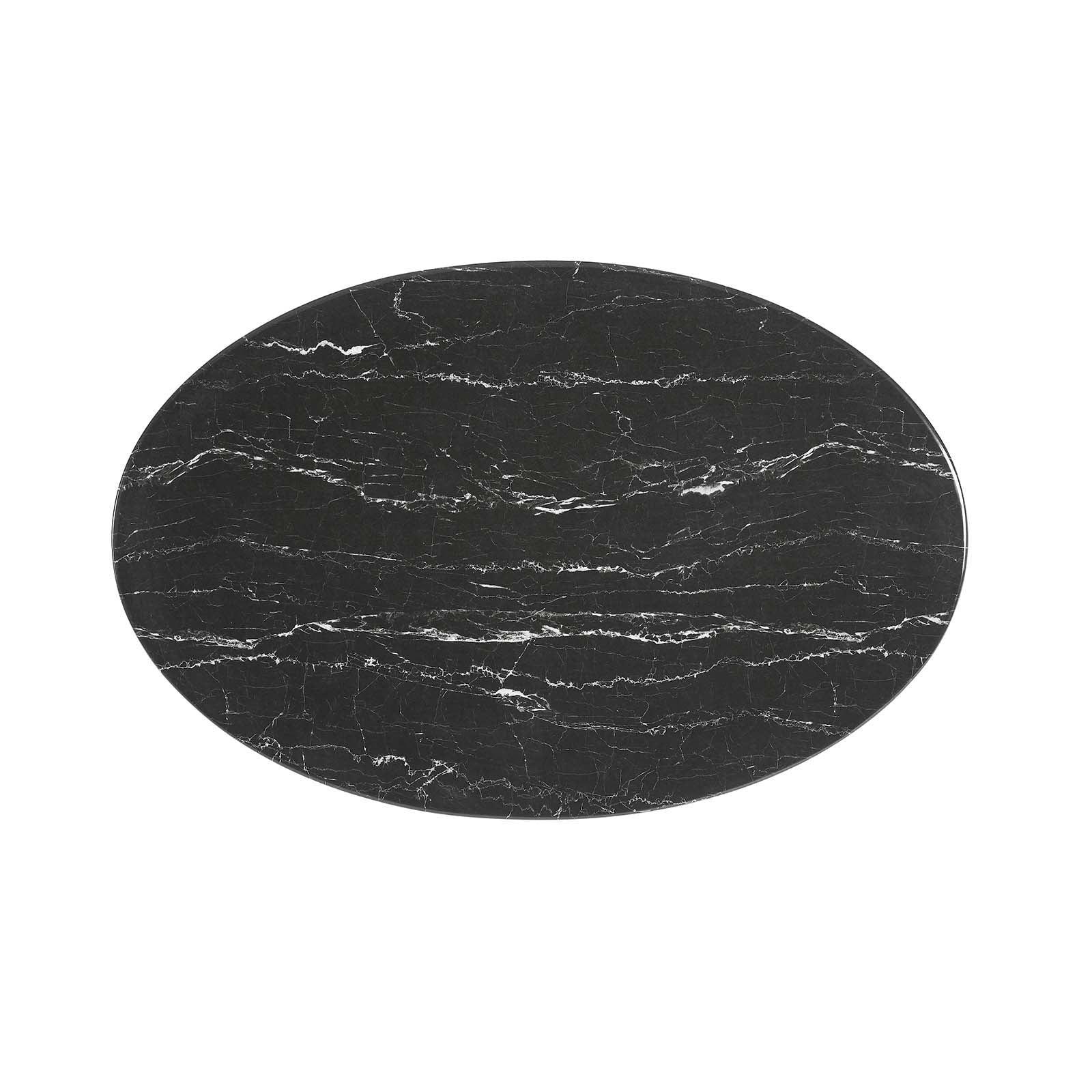 Lippa 42" Oval Artificial Marble Dining Table, EEI-5226 FredCo