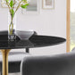 Lippa 42" Oval Artificial Marble Dining Table, EEI-5226 FredCo