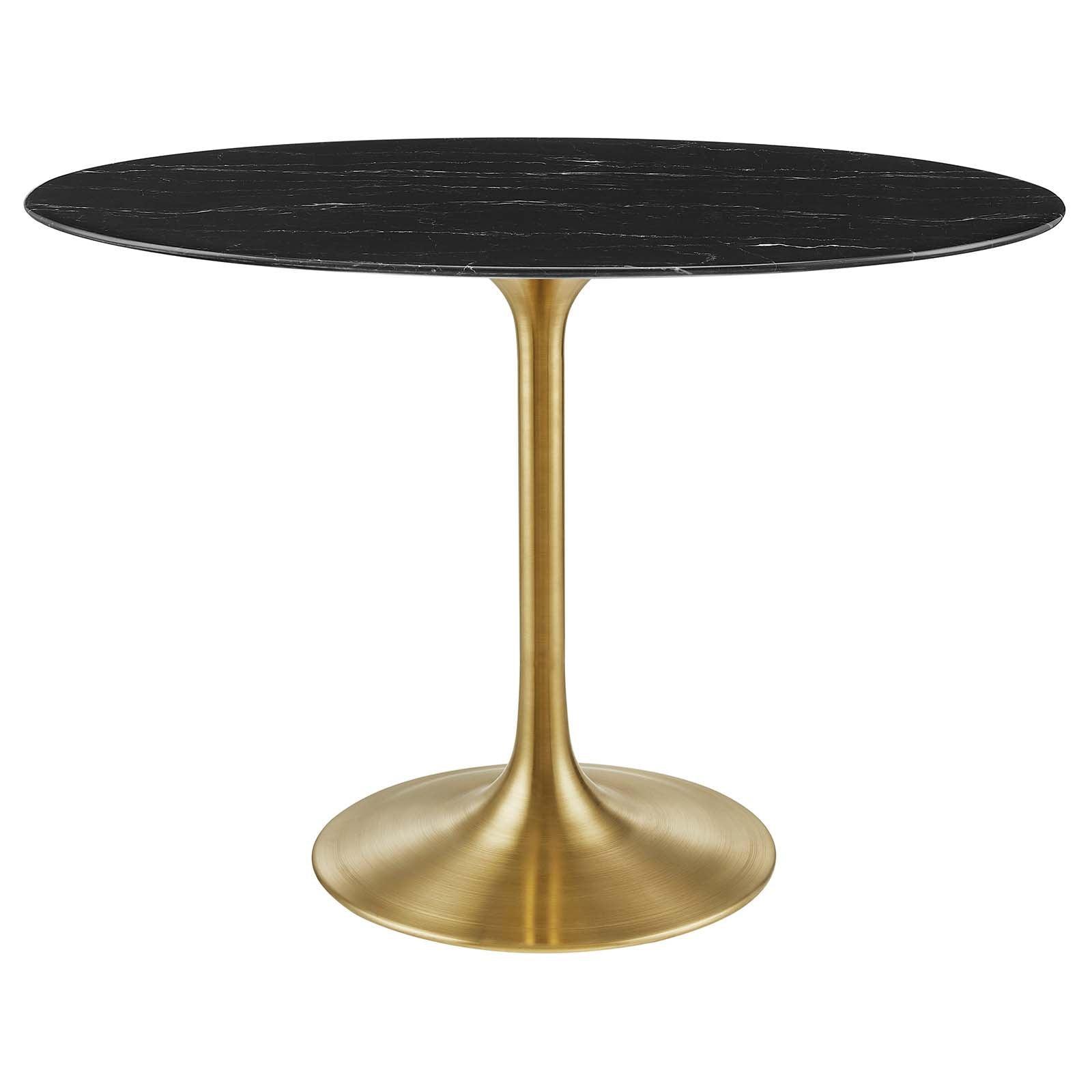 Lippa 42" Oval Artificial Marble Dining Table, EEI-5226 FredCo