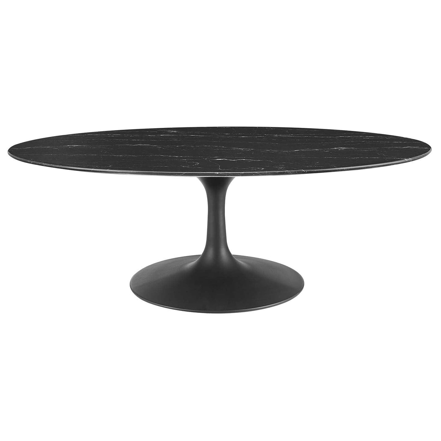 Lippa 48" Oval Artificial Marble Coffee Table, EEI-4886 FredCo