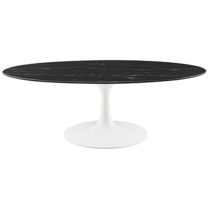Lippa 48" Oval Artificial Marble Coffee Table, EEI-5193 FredCo