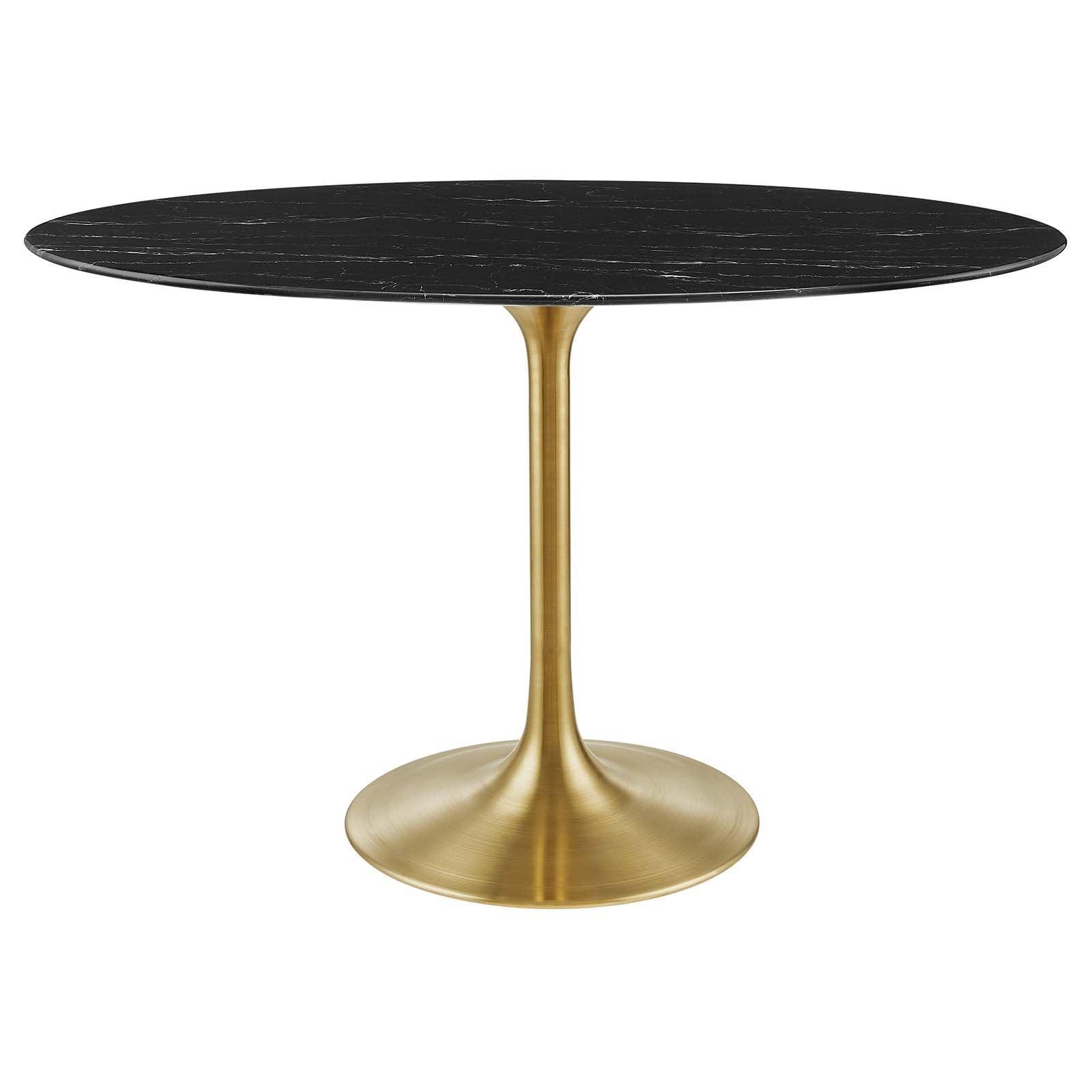 Lippa 48" Oval Artificial Marble Dining Table, EEI-5227 FredCo