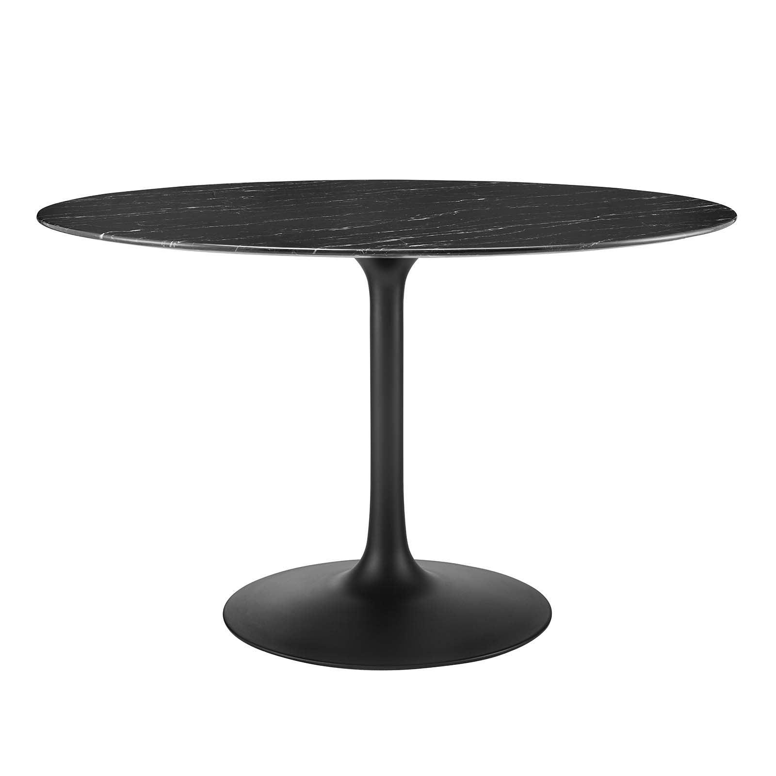 Lippa 48" Round Artificial Marble Dining Table, EEI-4877 FredCo