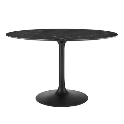 Lippa 48" Round Artificial Marble Dining Table, EEI-4877 FredCo