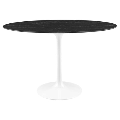Lippa 48" Round Artificial Marble Dining Table, EEI-5170 FredCo