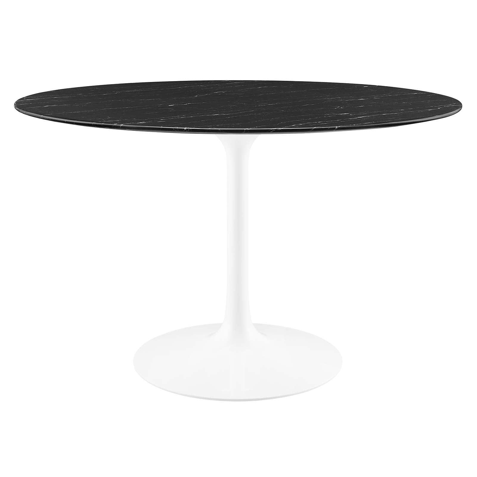 Lippa 48" Round Artificial Marble Dining Table, EEI-5182 FredCo