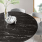 Lippa 48" Round Artificial Marble Dining Table, EEI-5182 FredCo