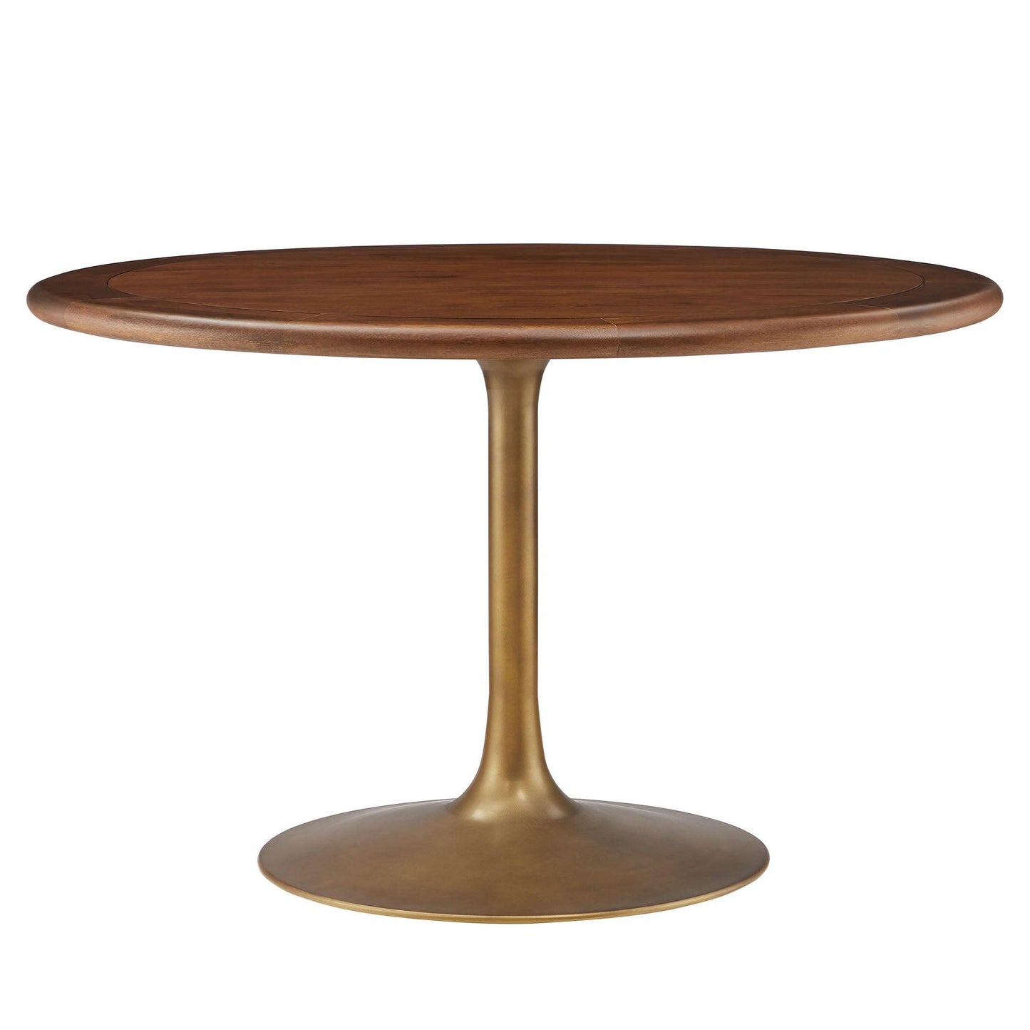 Lippa 48" Round Pedestal Solid Wood and Metal Dining Table by Modway FredCo