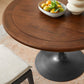 Lippa 48" Round Pedestal Solid Wood and Metal Dining Table by Modway FredCo