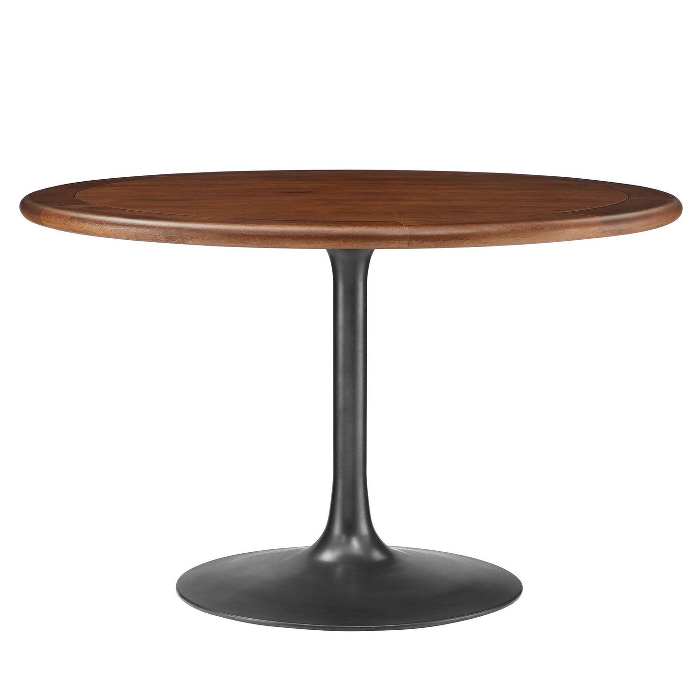 Lippa 48" Round Pedestal Solid Wood and Metal Dining Table by Modway FredCo
