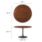 Lippa 48" Round Pedestal Solid Wood and Metal Dining Table by Modway FredCo