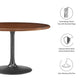 Lippa 48" Round Pedestal Solid Wood and Metal Dining Table by Modway FredCo