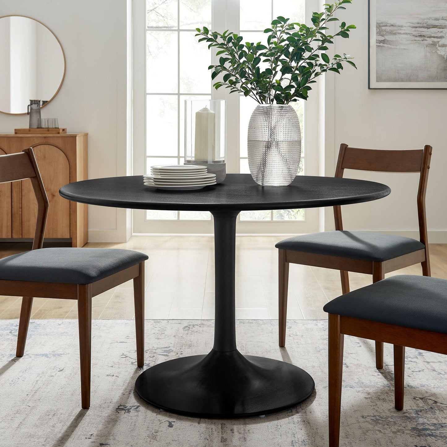 Lippa 48" Round Solid Wood Dining Table by Modway FredCo
