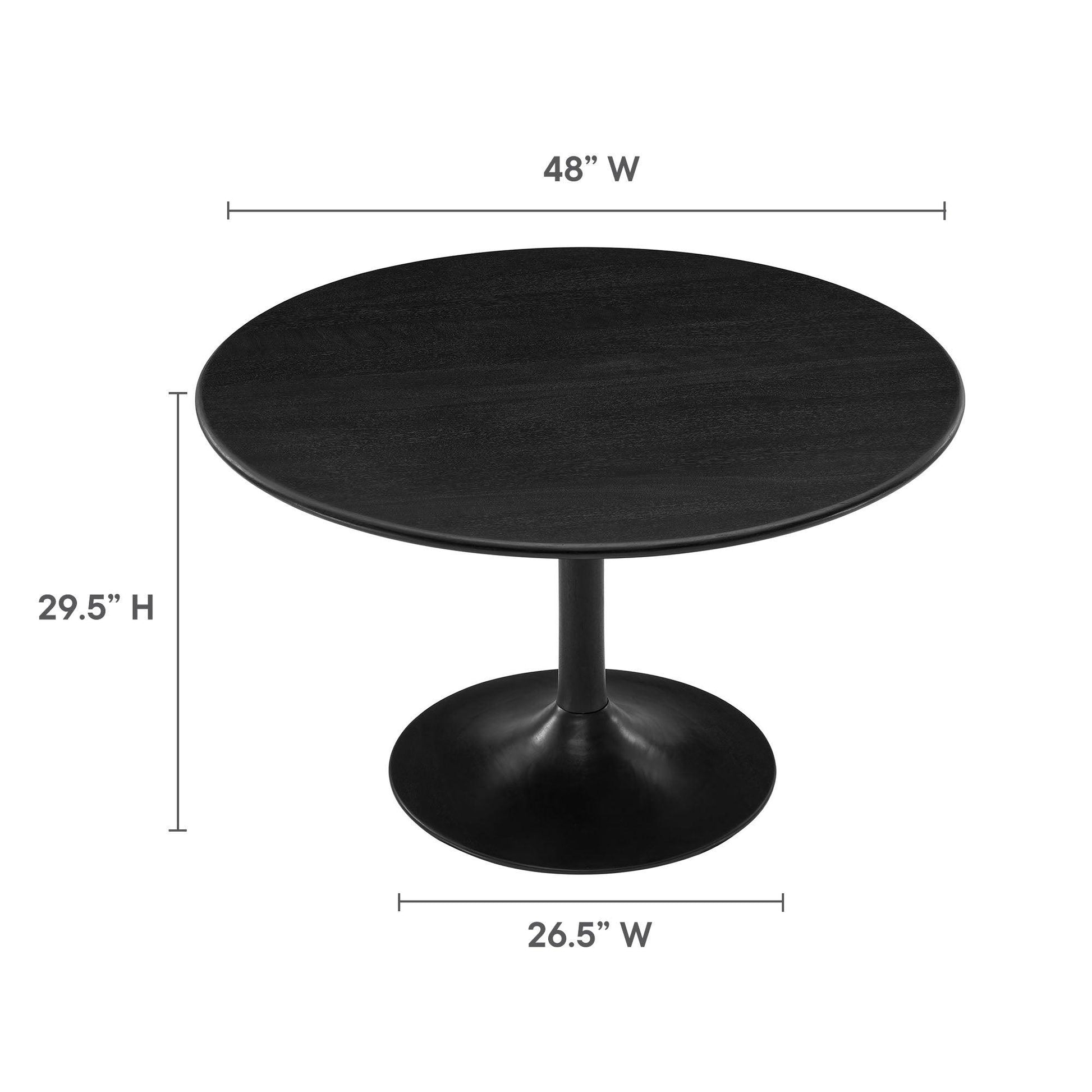 Lippa 48" Round Solid Wood Dining Table by Modway FredCo