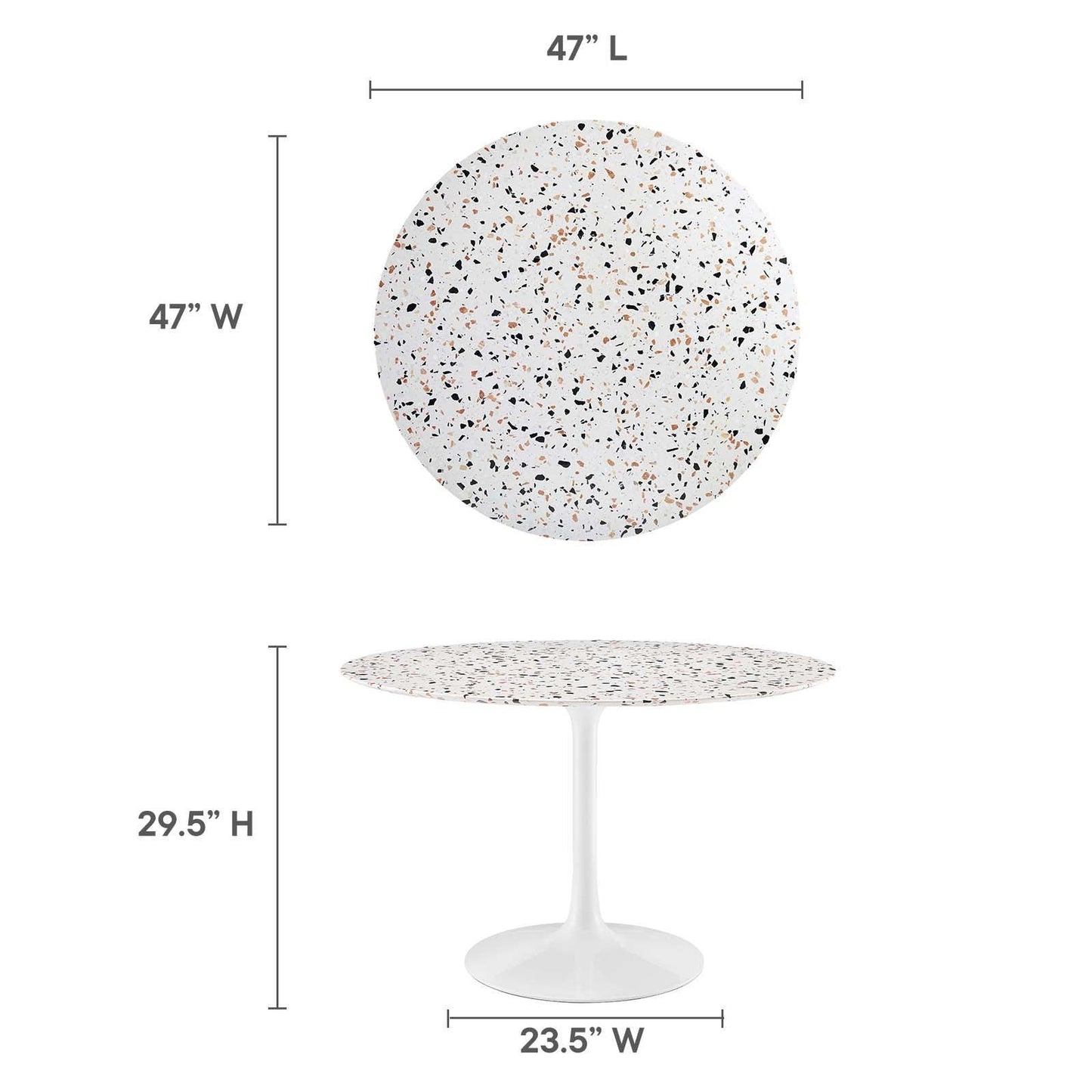 Lippa 48" Round Terrazzo Dining Table, EEI-5728 FredCo