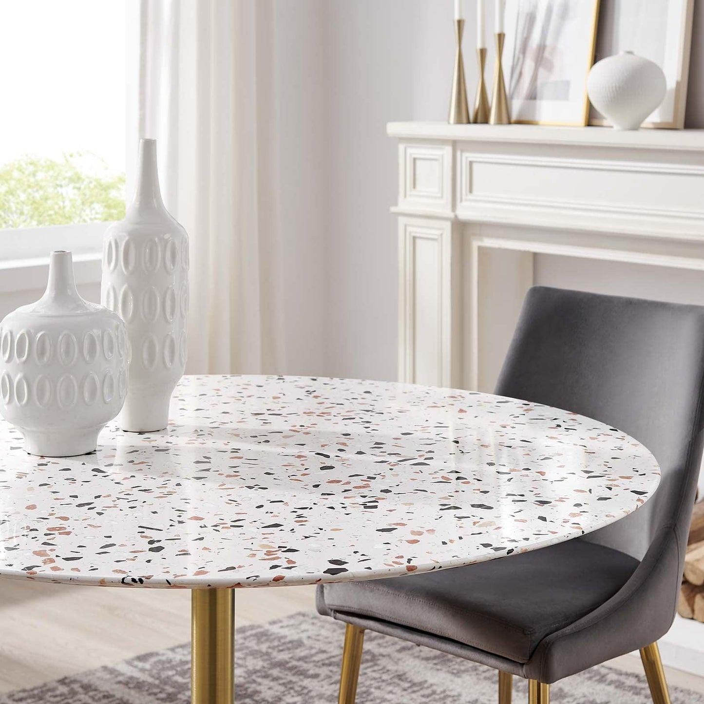 Lippa 48" Round Terrazzo Dining Table, EEI-5730 FredCo