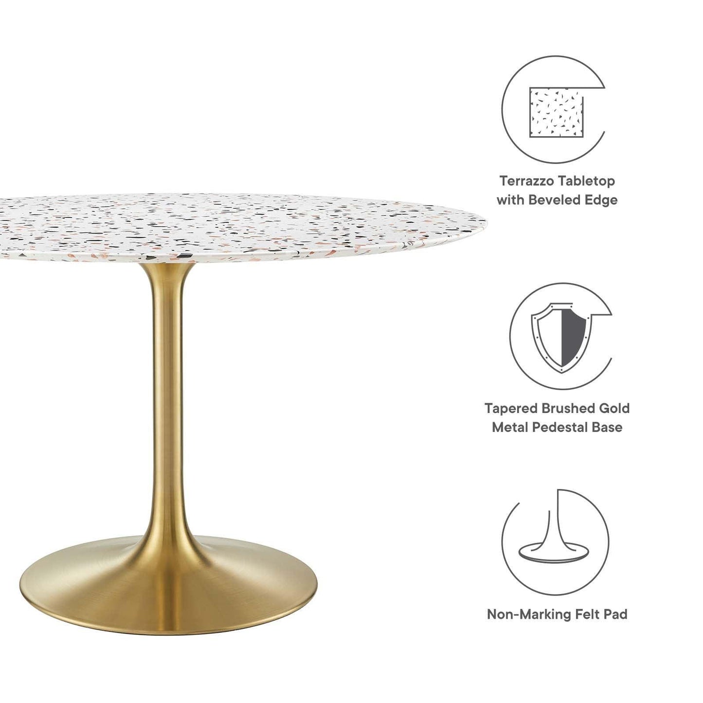 Lippa 48" Round Terrazzo Dining Table, EEI-5730 FredCo