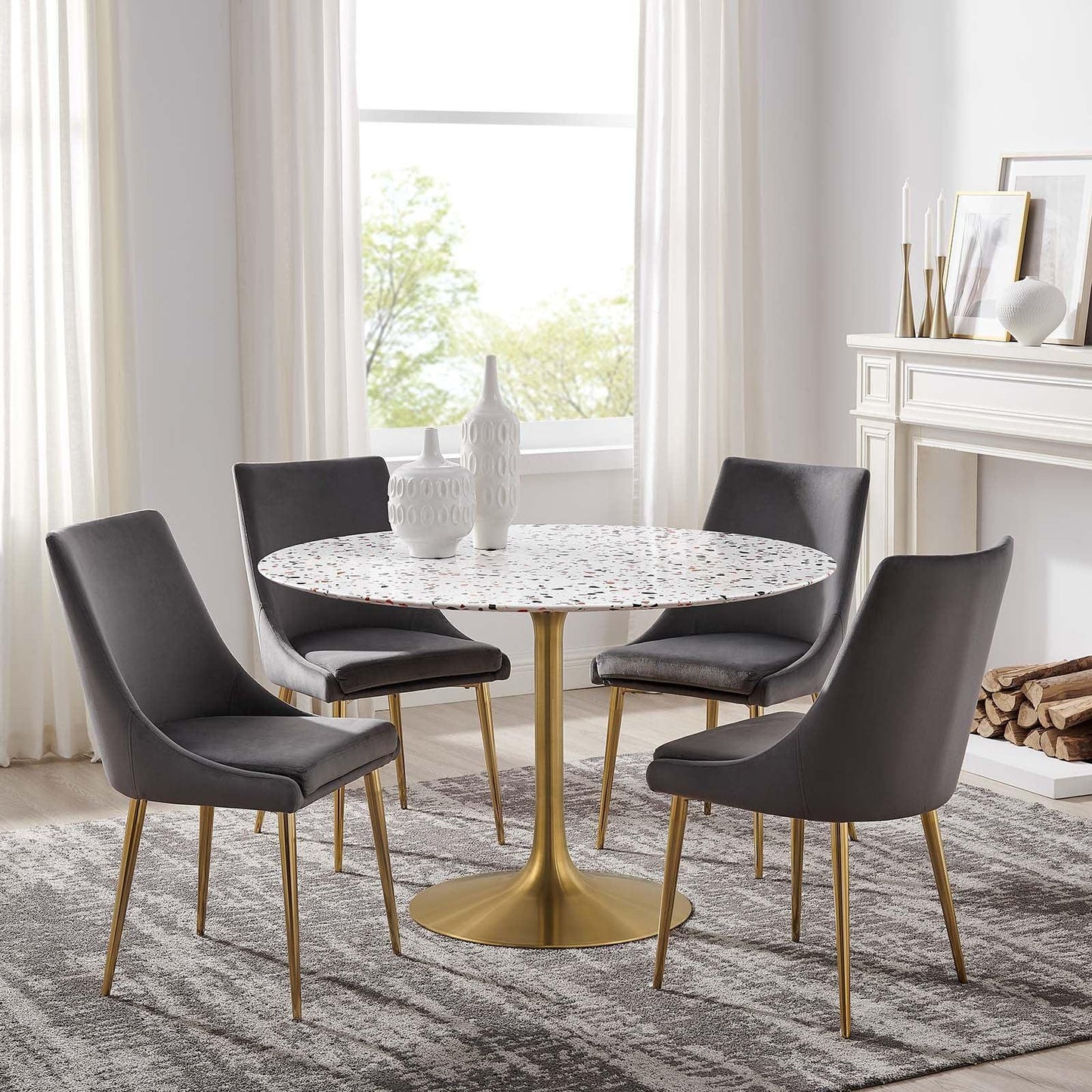 Lippa 48" Round Terrazzo Dining Table, EEI-5730 FredCo