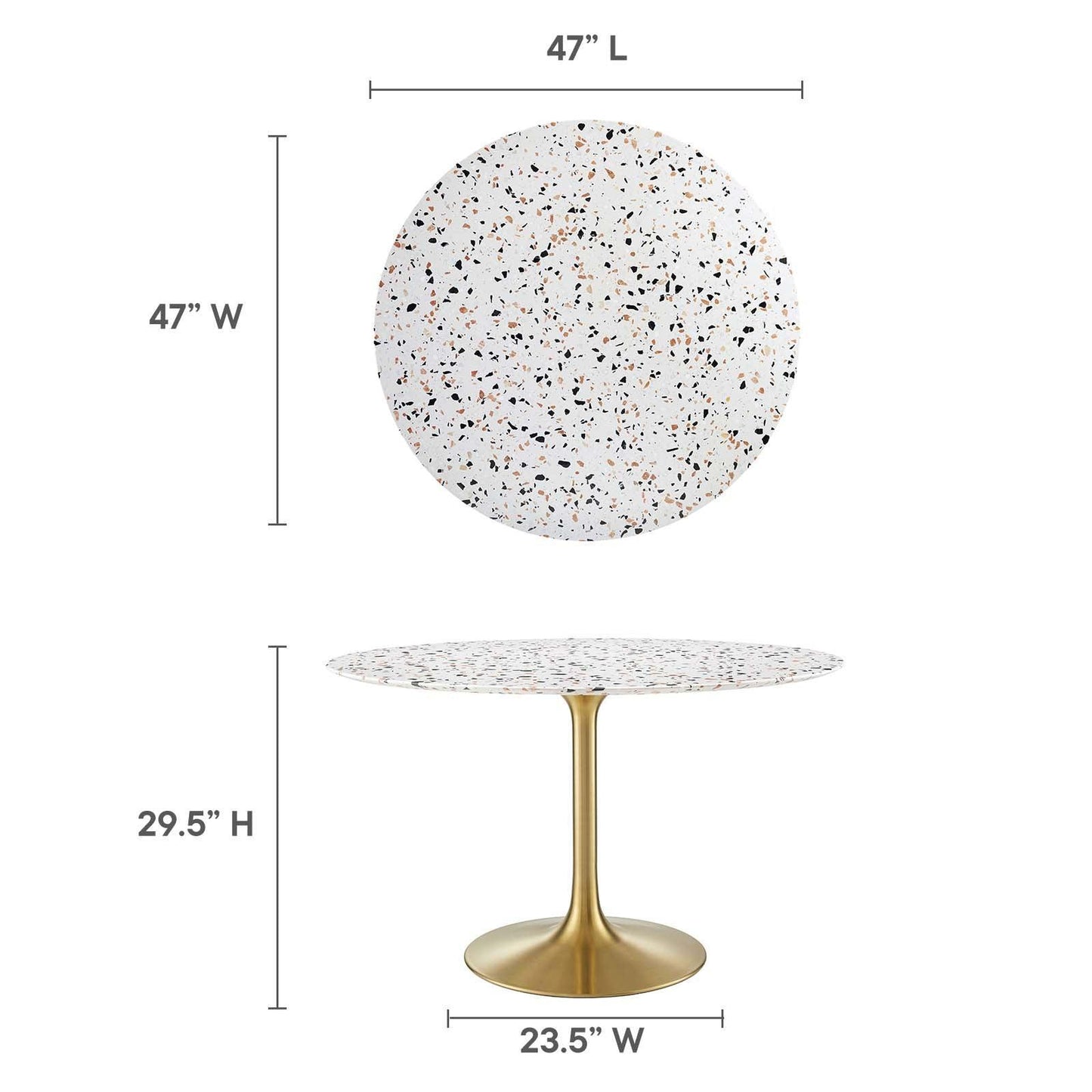 Lippa 48" Round Terrazzo Dining Table, EEI-5730 FredCo