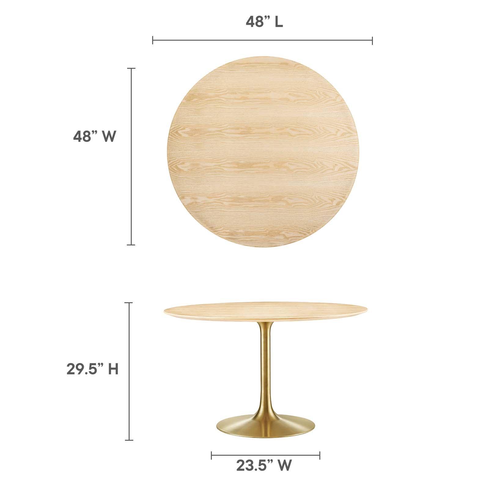 Lippa 48" Round Wood Dining Table, EEI-5231 FredCo