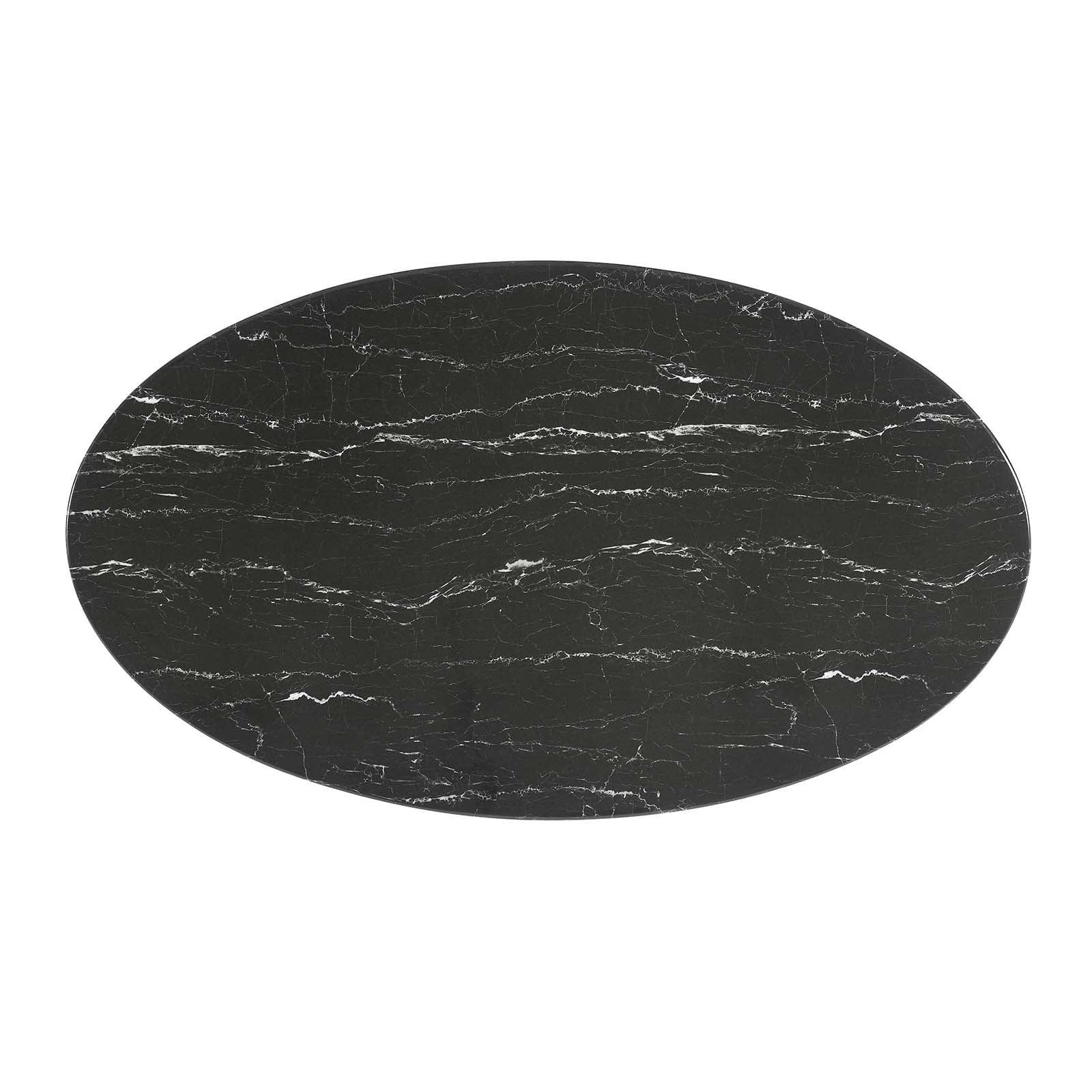Lippa 54" Oval Artificial Marble Dining Table, EEI-4880 FredCo