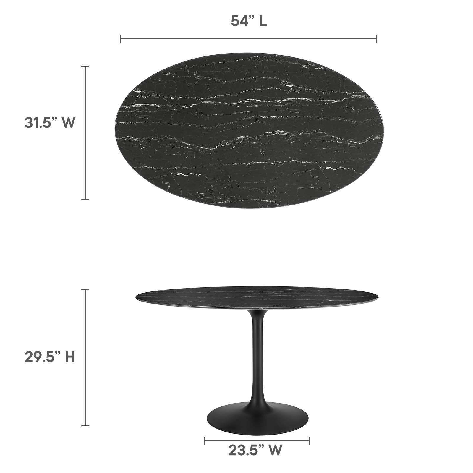 Lippa 54" Oval Artificial Marble Dining Table, EEI-4880 FredCo