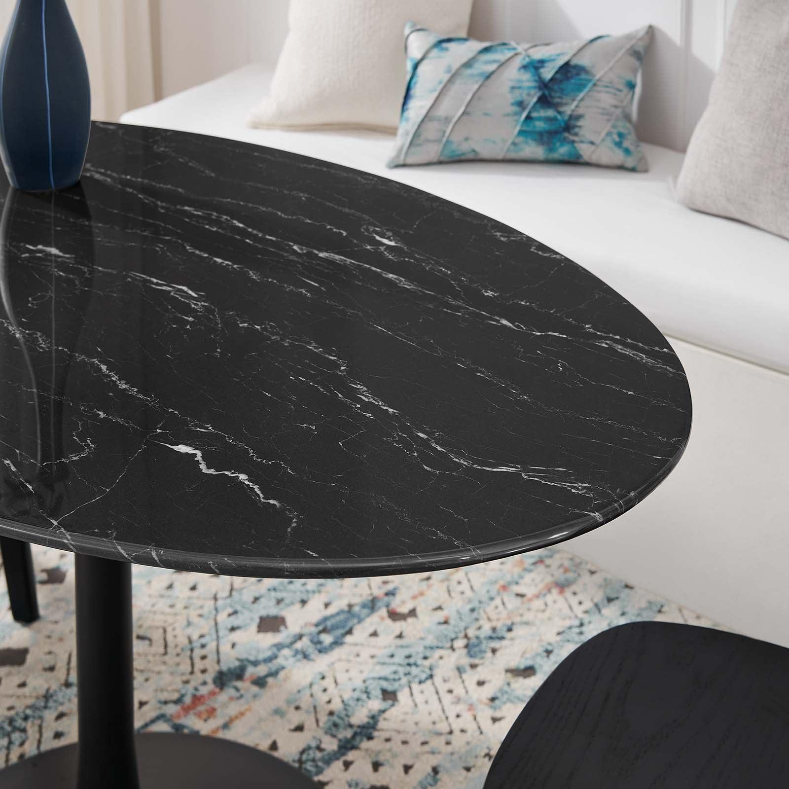 Lippa 54" Oval Artificial Marble Dining Table, EEI-4880 FredCo