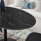 Lippa 54" Oval Artificial Marble Dining Table, EEI-4880 FredCo