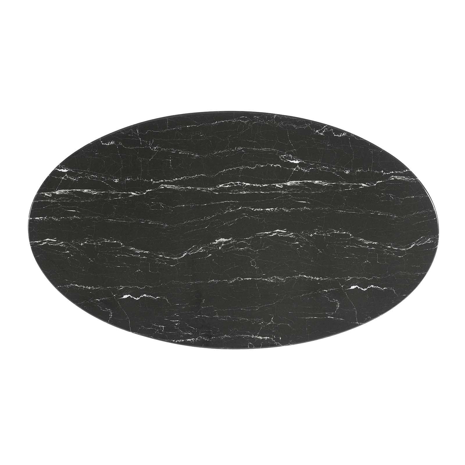 Lippa 54" Oval Artificial Marble Dining Table, EEI-5185 FredCo