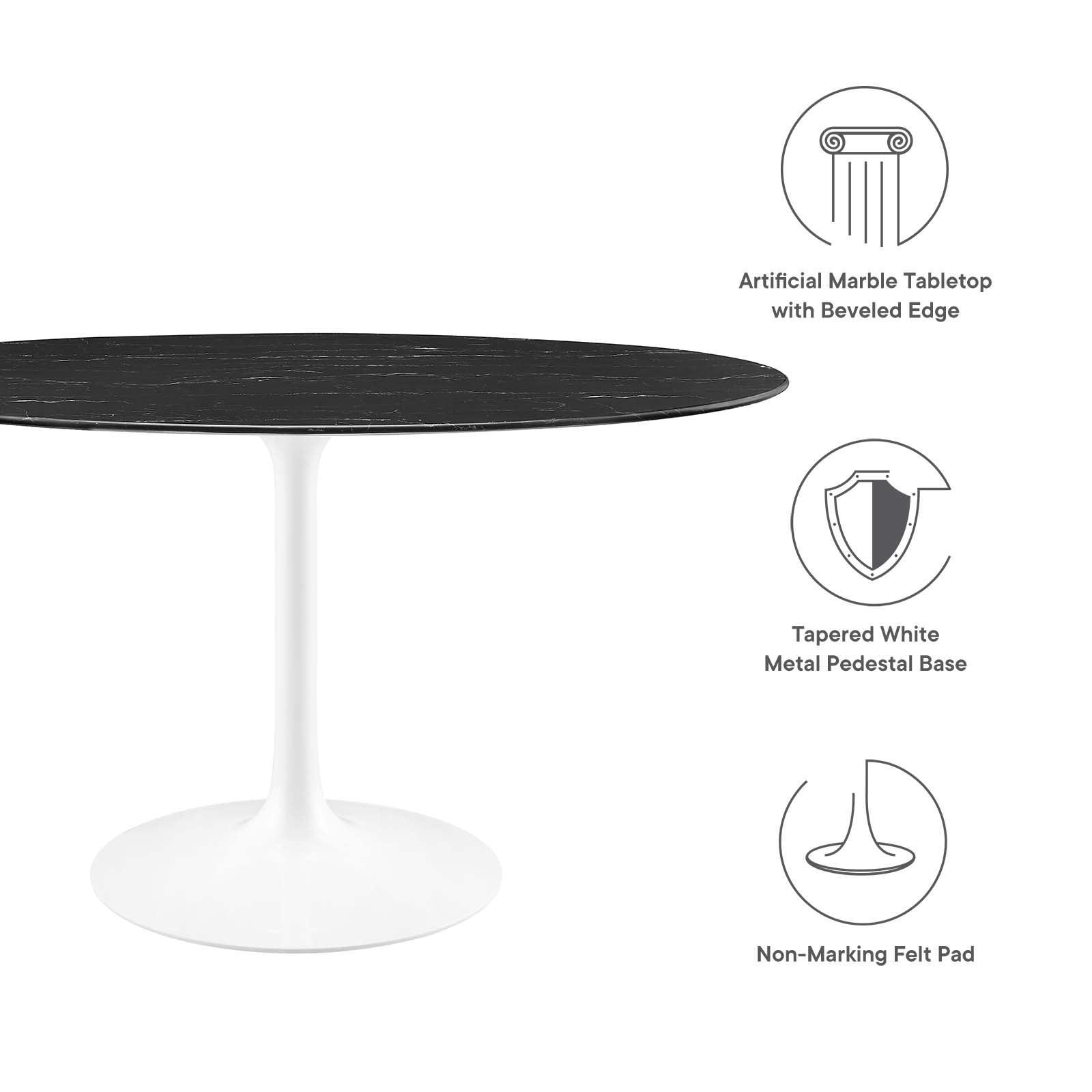 Lippa 54" Oval Artificial Marble Dining Table, EEI-5185 FredCo