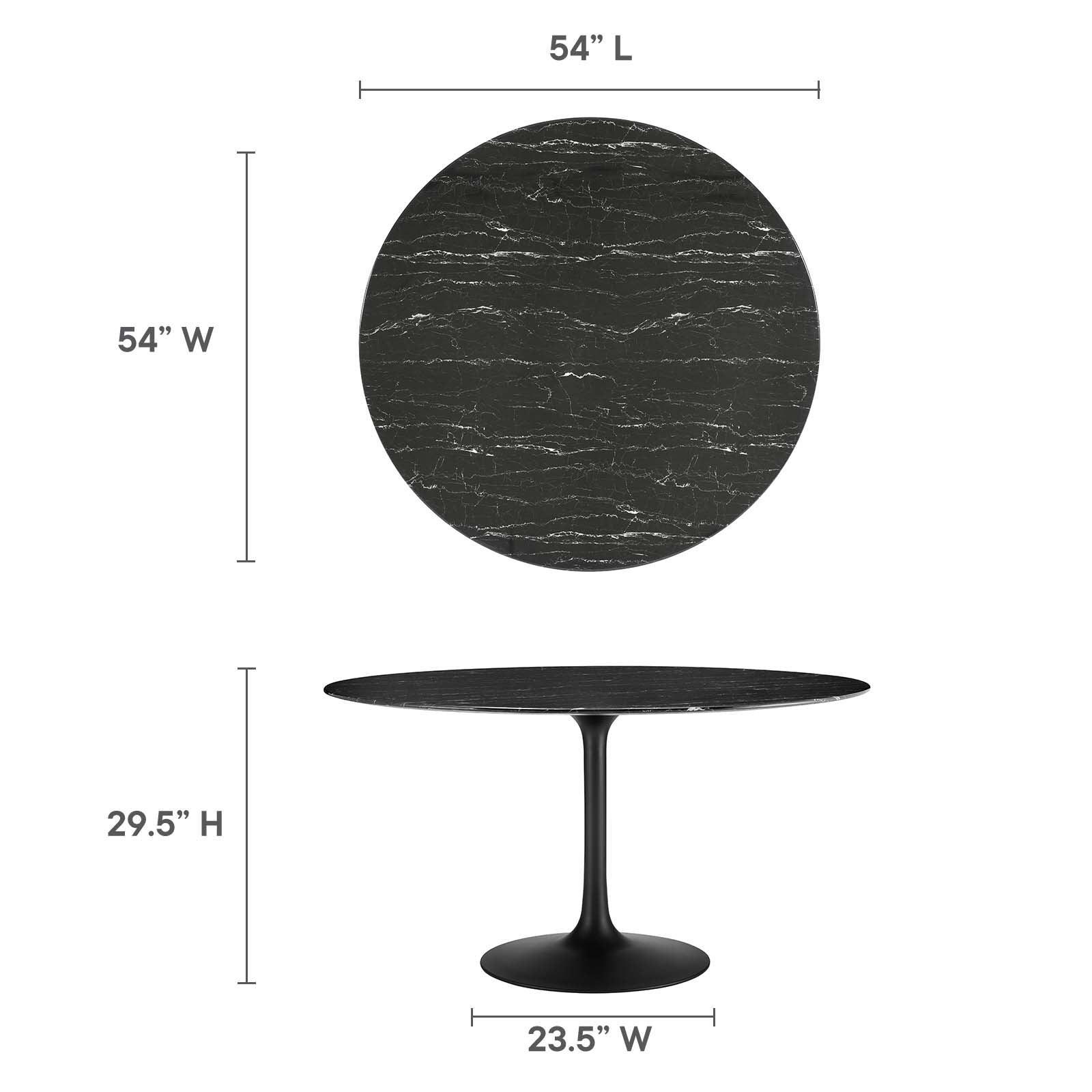 Lippa 54" Round Artificial Marble Dining Table, EEI-4878 FredCo