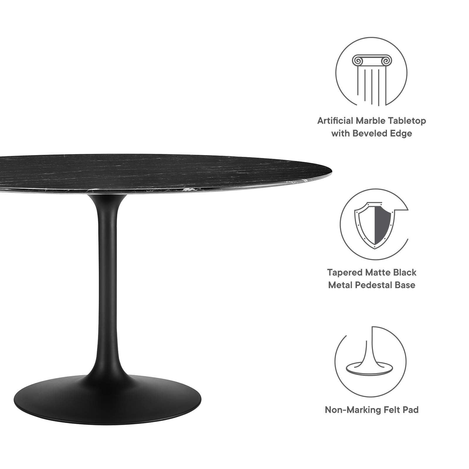 Lippa 54" Round Artificial Marble Dining Table, EEI-4878 FredCo